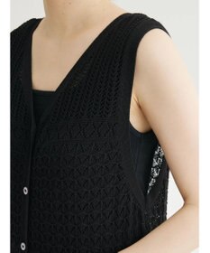 Green Parks すかし柄ロングベスト