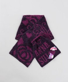 AURORA 【 ANNA SUI（アナ スイ）】マイメロディ&クロミ 刺しゅうブローチ付きモールニットマフラー