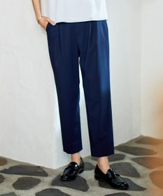 J.PRESS LADIES 【洗える】マイクロタイプライターストレッチ テーパード パンツ