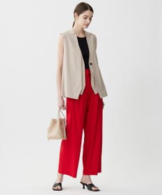 ICB 【接触冷感・UVカット・洗える】 T/Rドライリネン ワイドストレートパンツ