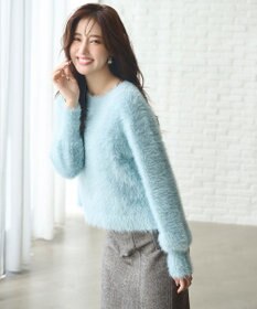 ANY SIS 【洗える】フィルムラメシャギー ニット