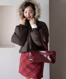 WEGO 【25年秋冬新作/SMサイズ展開】2WAYファーフードショートパファーブルゾン