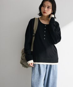 Green Parks ヘンリーネックレイヤードニットプルオーバー