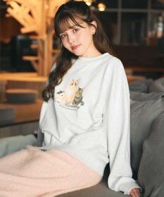 Feroux 【猫カフェMOCHAコラボ】猫ちゃんプリント トレーナー