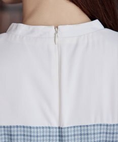 Tiaclasse 【洗える】ビスチェ風ツイードチェックドッキングワンピース