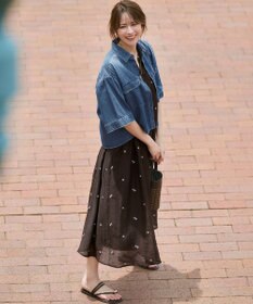 23区 【SLOW/一部店舗限定】LIGHT DENIM クロップド シャツ