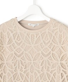 23区 L 【洗える/汗じみ防止加工】エンブロイダリージャージー フレンチスリーブ カットソー