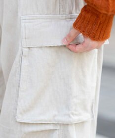 WEGO 【ウエストゴム/MLサイズ展開】イージーコーデュロイカーゴパンツ