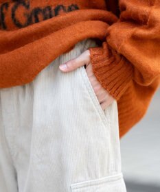 WEGO 【ウエストゴム/MLサイズ展開】イージーコーデュロイカーゴパンツ