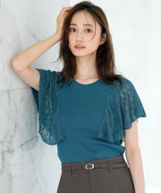 ANY SIS S 【洗える】レーシーフレアスリーブ ニット
