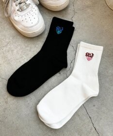 WEGO ハートロゴ刺繍ソックス