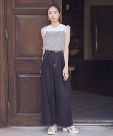 earth music&ecology ラメミックスフェザービスチェ