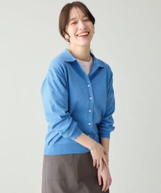 ANY L コットンブレンドポロカーデ