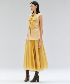 BEIGE， 【洗える】MOYE / シアーウールビックボウタイブラウス