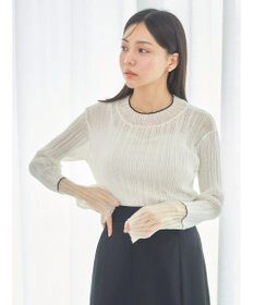earth music&ecology シアー配色リブプルオーバー