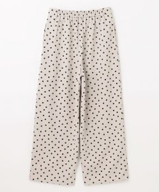 ANY L 【洗濯機可能/ウエストゴム/ポケット付】リネンライク ドット柄パンツ