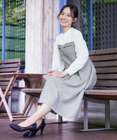 Tiaclasse 【洗える】ビスチェ風ツイードチェックドッキングワンピース