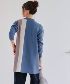 Tiaclasse 配色ワッフル切替ニットチュニック