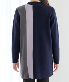 Tiaclasse 配色ワッフル切替ニットチュニック