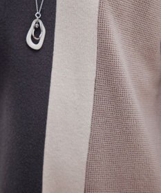 Tiaclasse 配色ワッフル切替ニットチュニック