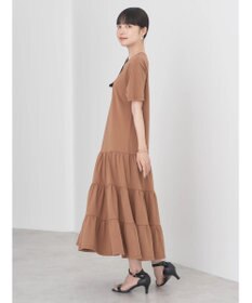 earth music&ecology バックロゴティアードワンピース