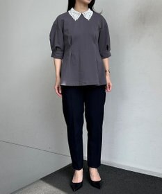 組曲 【2WAY】レース襟フレンチテリーフレア カットソー