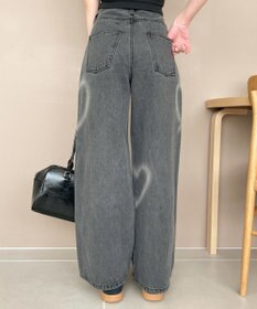 WEGO スプレーペイントストレートデニムパンツ