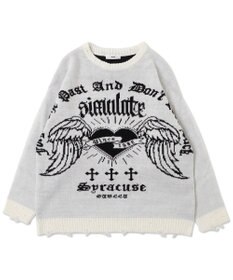 WEGO ウイングハートダメージニット