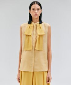 BEIGE， 【洗える】MOYE / シアーウールビックボウタイブラウス