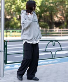 WEGO 【25年秋冬新作/ユニセックス着用ITEM/SMLサイズ展開】グラフィックロゴダブルZIPパーカー