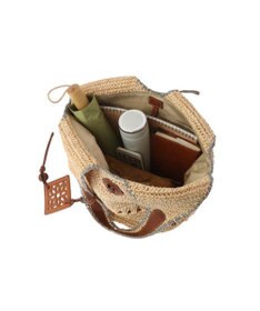 genten クロシェットラフィア　ハンドバッグ大