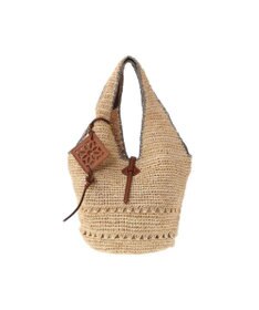 genten クロシェットラフィア　ハンドバッグ大