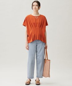 自由区 L 【19号サイズまで展開】ウスカルデニムダーツカーブ パンツ