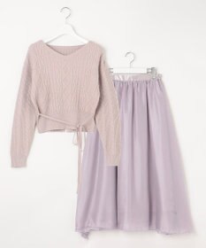 Feroux 【セットアイテム】ケーブルニット×オーガンジースカート