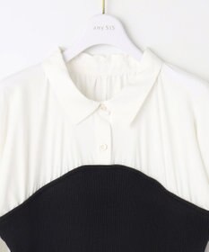 ANY SIS S 【全方位 好印象】シャツコンビリブニット ワンピース