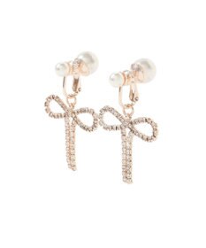 Maison de FLEUR ダイヤレーンリボンイヤリング