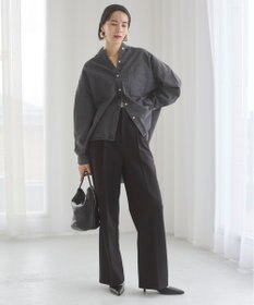 WEGO 【ANGIE VINTAGE】オーバーサイズ バンドカラー デニムシャツ