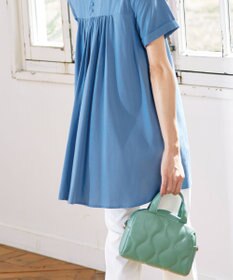 Tiaclasse 【洗える】バックギャザーフレアチュニックブラウス