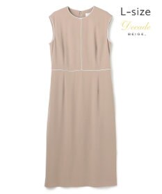 BEIGE， 【Lsize・セットアップ対応】CINDY / 配色ライン クルーネックドレス