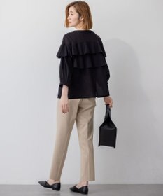 23区 S 【Oggi9月号掲載/洗える】クリアトリコットジャージー フリルデザイン カットソー