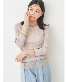 earth music&ecology シアー配色リブプルオーバー