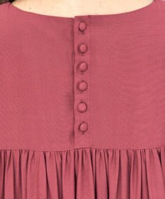 Tiaclasse 【洗える】バックギャザーフレアチュニックブラウス