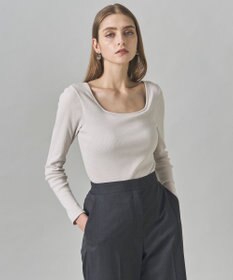 ICB 【洗える】【OUR WACOAL コラボ】カップイン スクエアネックロングTシャツ