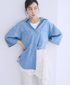 earth music&ecology 5分袖デニムシャツ