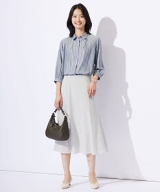 J.PRESS LADIES 【洗える】ウォッシャブルキュプラツイル ピンタック ブラウス
