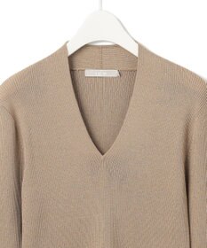 ICB 【新色追加・洗える】エクストラファインメリノ Vネックプルオーバー