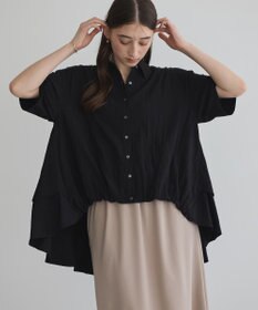 YECCA VECCA 【接触冷感】裾バルーン切替デザインヘムシャツ