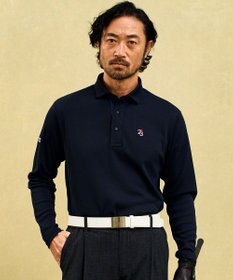23区GOLF 【MEN】ミニワッフル長袖ポロ
