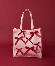 Maison de FLEUR リボンサテンスクエアトートバッグ