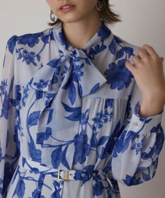 GRACE CONTINENTAL フラワープリントプリーツワンピース